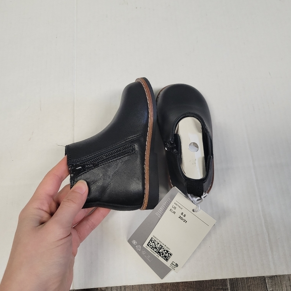 New H&M Baby Genuine Leather Chelsea Boots Black Size 5.5 - Picture 9 of 9